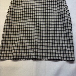 J. Jill Black and Gray Checkered Ponte Skirt Size M